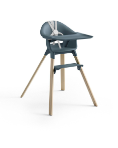 Stokke Clikk kinderstoel Fjord Blue inclusief eetblad en gordel | BabyPlanet