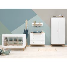Bopita 3 delige babykamer Paris Wit/Eiken online kopen? | BabyPlanet