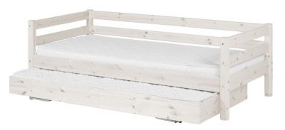 Flexa Classic bedbank met onderschuifbed whitewash