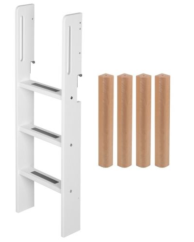 Flexa White ladder en onderzetpoten voor halfhoogslaper berken/wit online kopen? | BabyPlanet