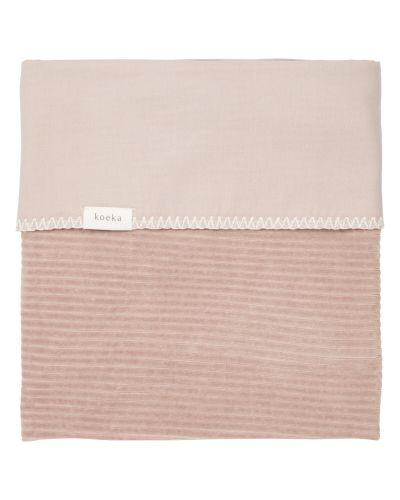 Koeka ledikantdeken flanel Vik grey-pink online kopen? | BabyPlanet

