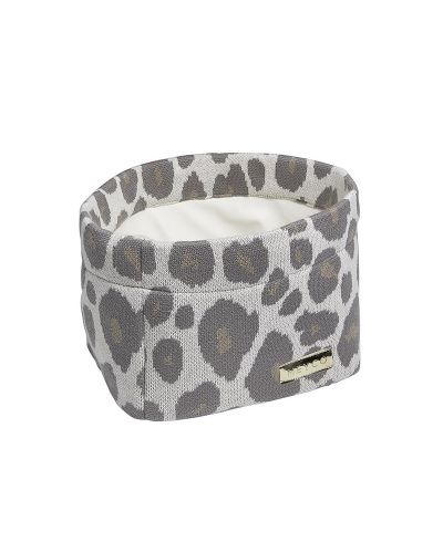 Meyco mandje voor op commode knit panter neutral maat M | BabyPlanet