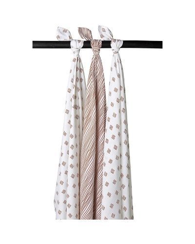Meyco hydrofiel swaddles Stripe Camel online kopen? | BabyPlanet