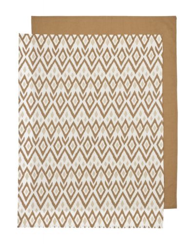 Meyco Wieglakens Ikat Sand Uni Toffee 2-pack