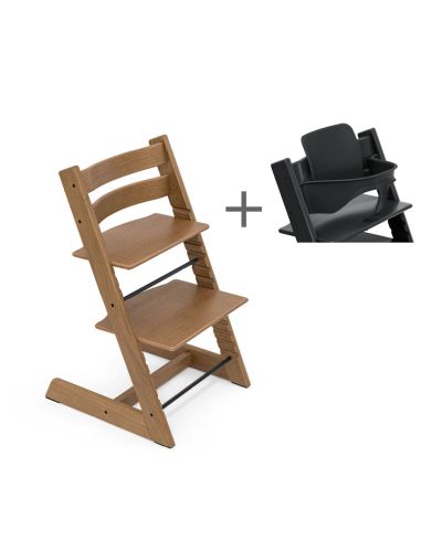 Stokke® Tripp Trapp® Oak Brown Incl. BabySet™ Black