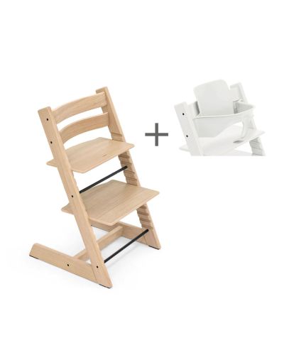 Stokke® Tripp Trapp® Oak Natural Incl. BabySet™ White
