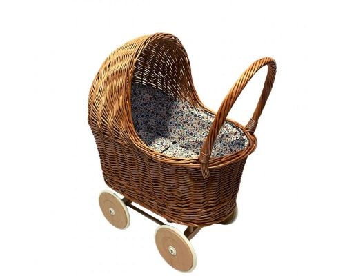 Hollie Rieten Poppenwagen Met Kap Floral Blush