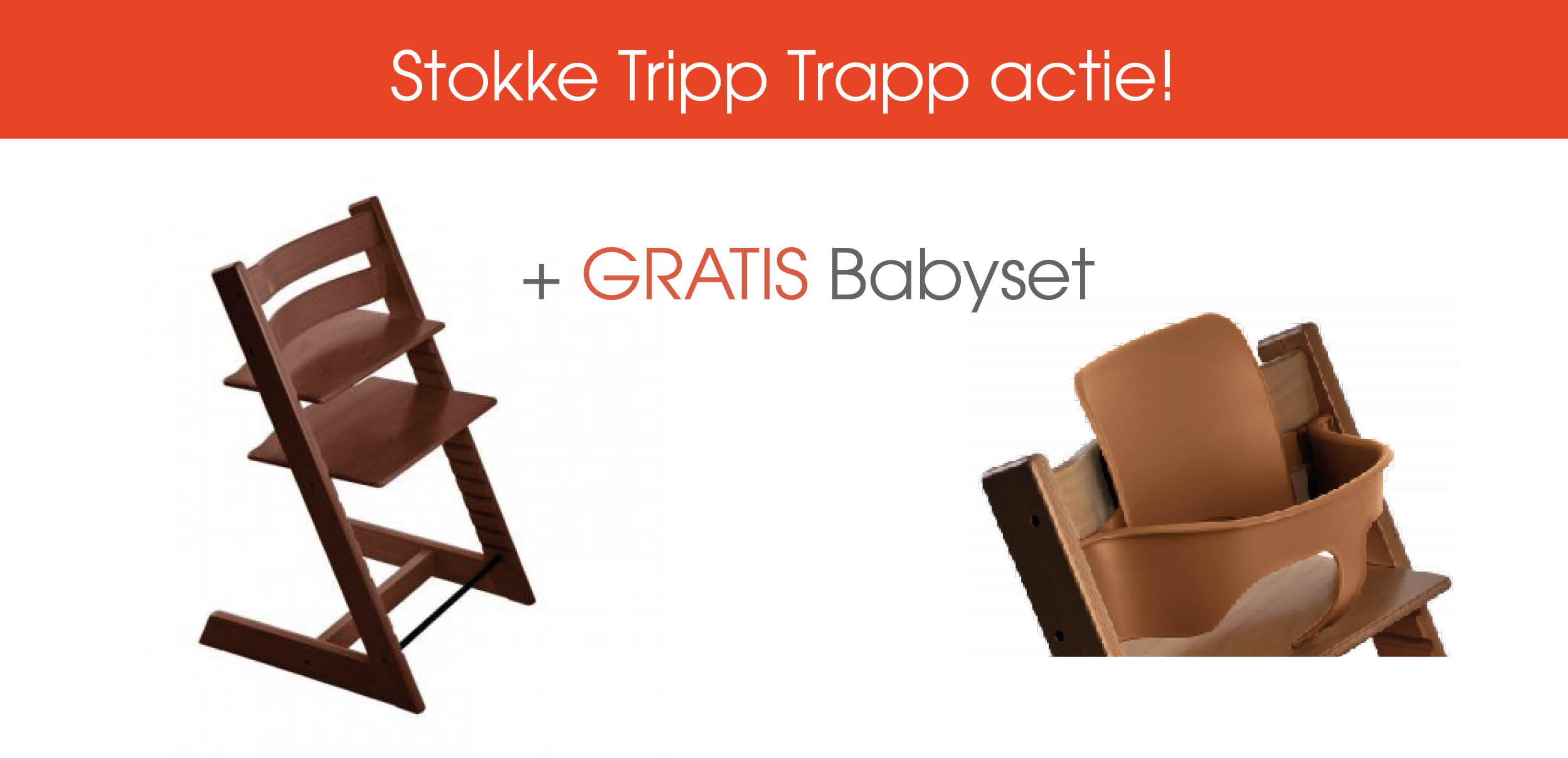 Ontvang een gratis bijpassende babyset bij een Stokke Tripp Trapp Walnut