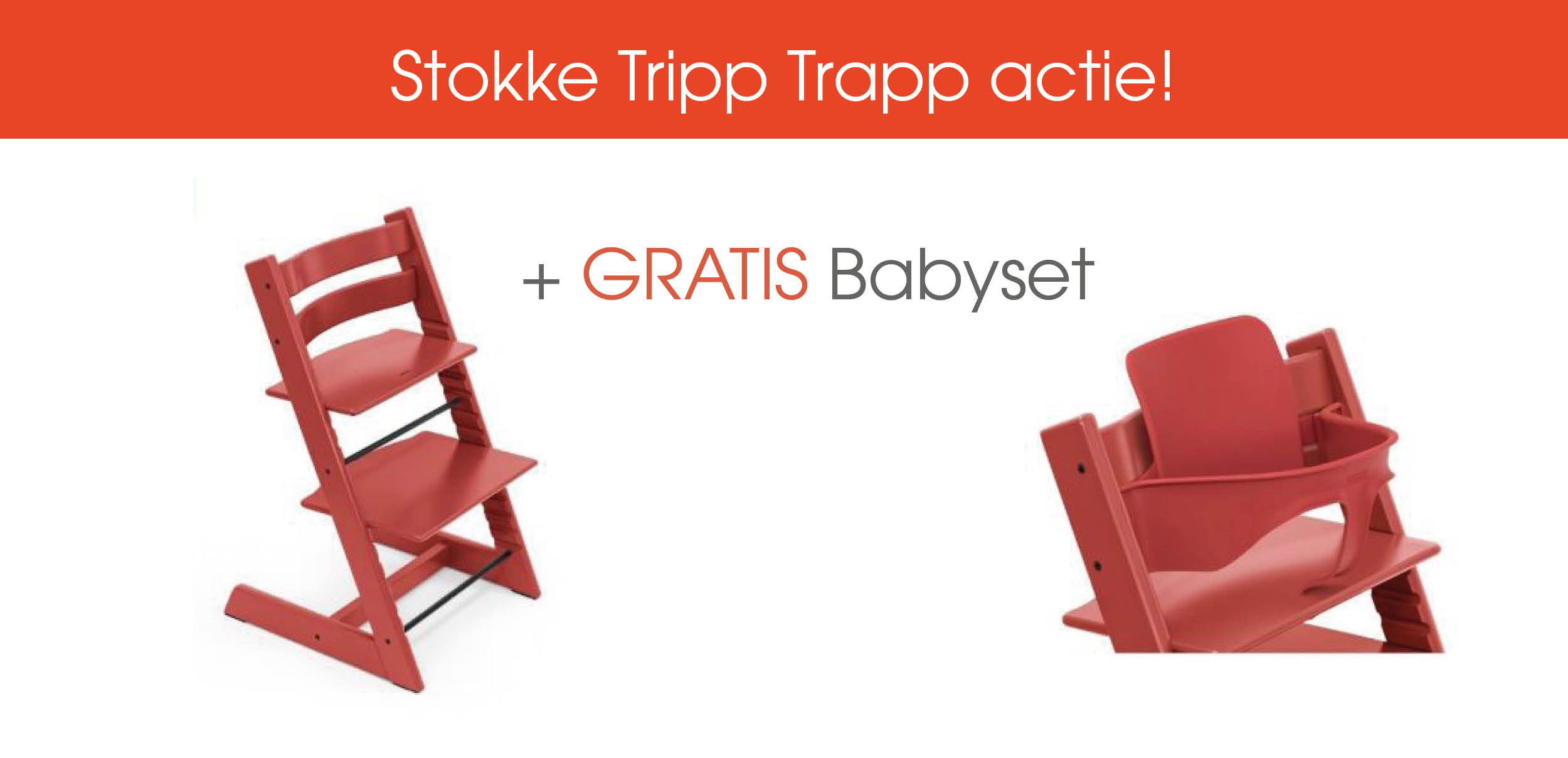 Ontvang een gratis bijpassende babyset bij een Stokke Tripp Trapp Warm Red