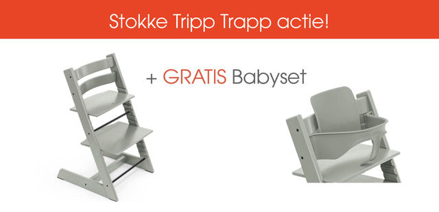 Ontvang een gratis bijpassende babyset bij een Stokke Tripp Trapp Glacier green