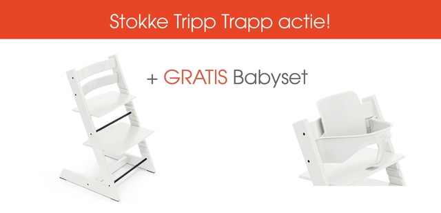 Ontvang een gratis bijpassende babyset bij een Stokke Tripp Trapp White